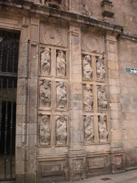 Magnífica Escultura Dedicada Los Doce Apóstoles Santiago Catedral Santiago Compostela — Foto de Stock