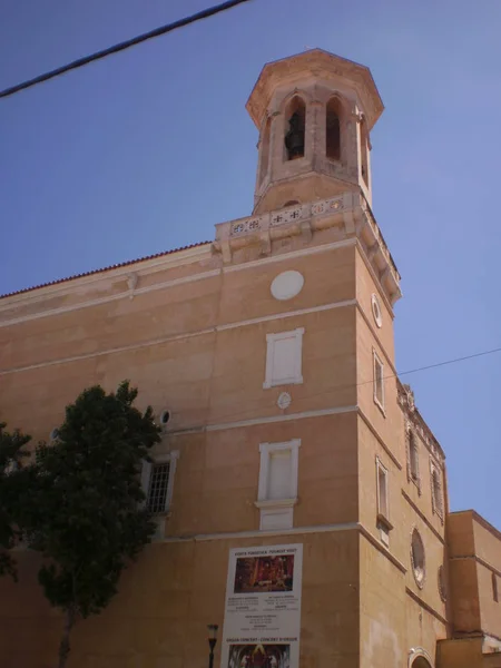 Bela Torre Sineira Igreja Santa Maria Mahon Ilha Menorca Julho — Fotografia de Stock