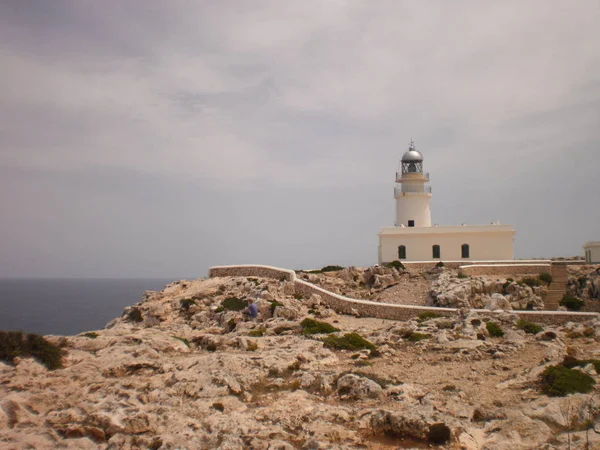 Wunderbarer Leuchtturm Der Cavalleria Mercadal Auf Der Insel Menorca Juli — Stockfoto