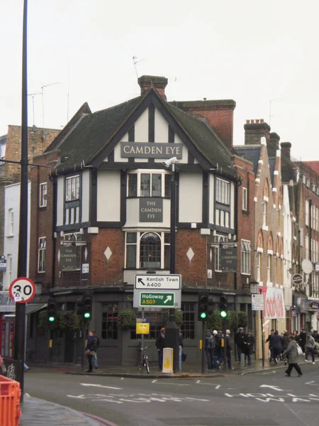 Londra'da Camden District Bir Pub Wonderful Facade of. Dece — Stok fotoğraf