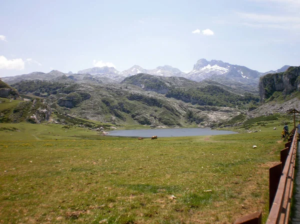 Wunderschöne enol seen und ercina see in covadonga. 5. Juli 2010. — Stockfoto