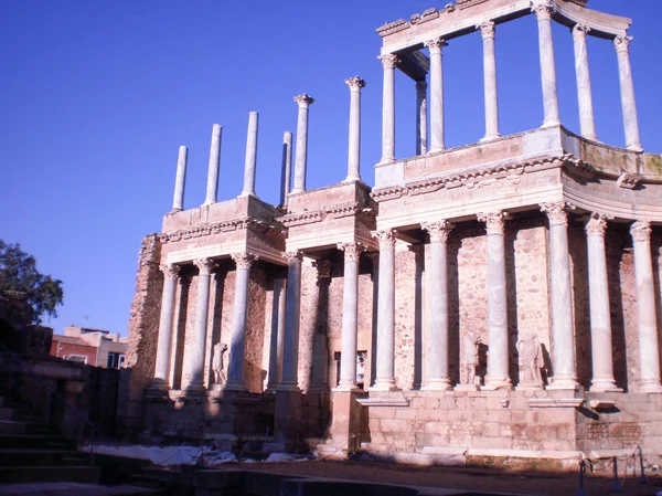 Roma Tiyatrosu Augusta Emerita 'daki Birinci Yüzyılda Çıkmıştır. — Stok fotoğraf