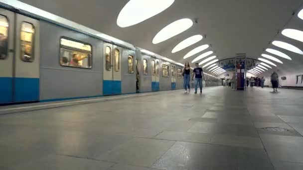 Timelaps Stasyonu Metro Rusya Moskova Metro Ağustos 2018 — Stok video