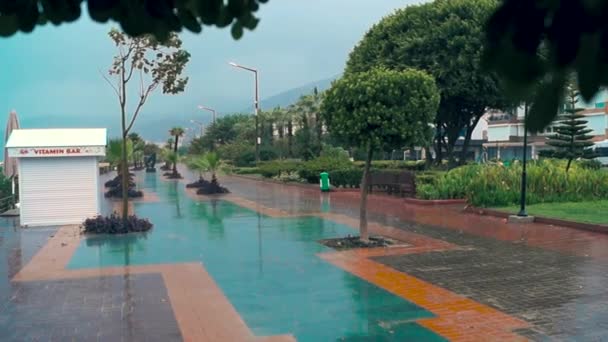 Дождь на улице — стоковое видео