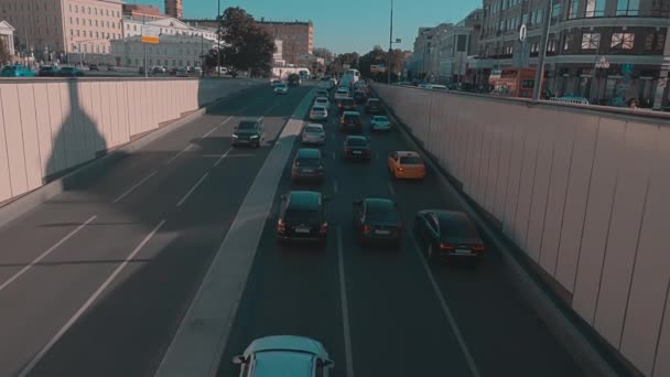 Mouvement Des Voitures Sur Avenue Dans Métropole Moscou Septembre 2018 — Video