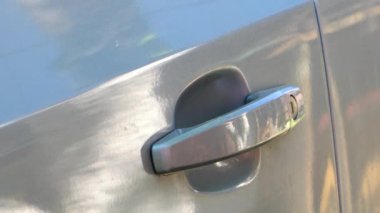 Araba kapı kolu Close-Up.