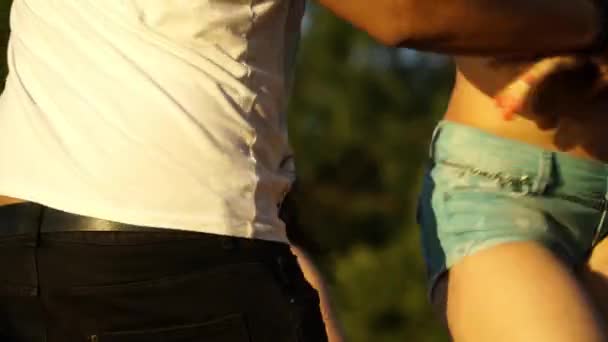 A man and a girl dance in the summer of Latin American dance. — Stock Video