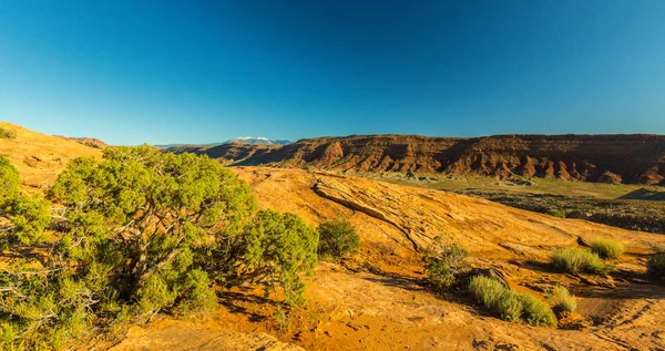 Paisaje Otoñal Parque Nacional Arches Utah Día Soleado Brillante Con —  Fotos de Stock