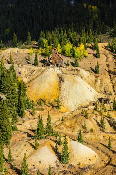 Colori Autunnali Foreste Pioppi Tremuli Cime Innevate Telluride Colorado — Foto Stock
