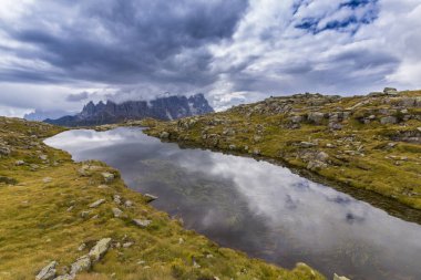 Etkileyici sahne ve dolomit Alpleri'nde cloudscpae