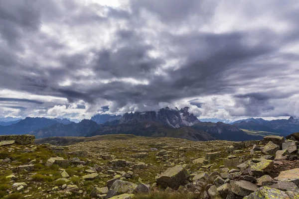 Dramatic Cloudscape Rain Clouds Dolomite Alps Italy Summer — Stock Photo, Image