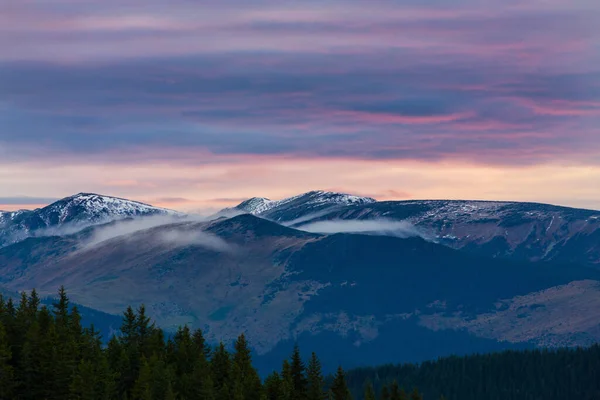 Colorido Cálido Atardecer Los Alpes Transilvanos Otoño —  Fotos de Stock