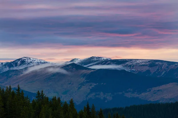 Färgglada Varma Solnedgången Transsylvanska Alperna Hösten — Stockfoto