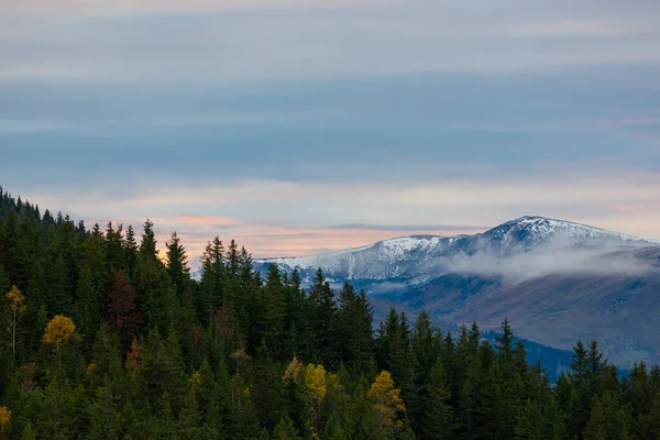 Färgglada Varma Solnedgången Transsylvanska Alperna Hösten — Stockfoto