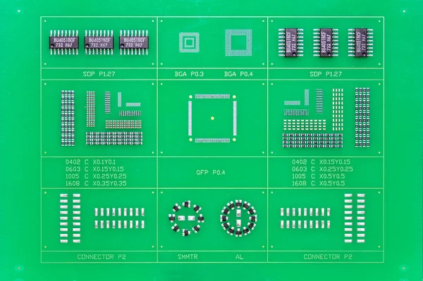 Close Green Electronic Printed Circuit Board Pcb Computer Equipment — Stock Photo, Image