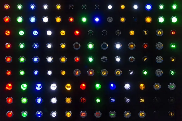 Many Kind Colorful Sample Status Lamp Switch Show Emblem Signal — Stock Photo, Image