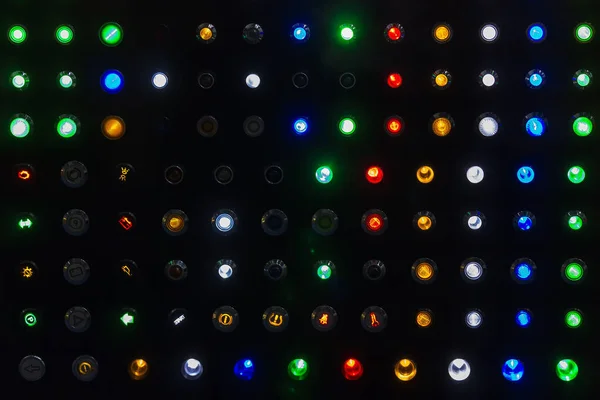 Many Kind Colorful Sample Status Lamp Switch Show Emblem Signal — Stock Photo, Image