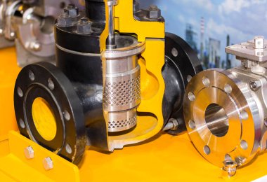 Endüstriyel kapakçığın çapraz kesitinin detaylarını kapat