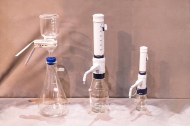 Borosilicate vacuum glass filter holder assembly with funnel base equipment of lab applications in the industrial chemical biochemistry medical food & beverage -cosmetics  etc. clipart