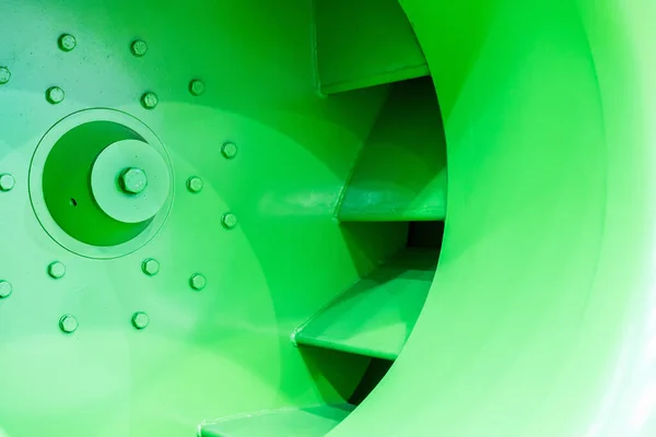 close up impeller or propeller of large industrial centrifugal blower