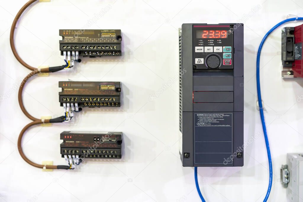Advance universal automatic inverter for electric current vector or vfd  high performance and accuracy control & supply for communication remote system industrial on white wall