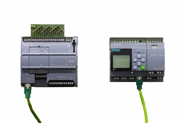 프로그래밍 컨트롤러 Plc 화이트 백지에 산업을 — 스톡 사진