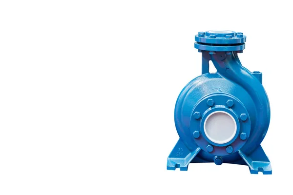 High Pressure Centrifugal Blue Pump Include Motor Isolated White Background — Stock Photo, Image