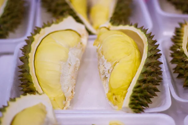 Closeup Durian Vrucht Thailand Veel Mensen Zuidoost Azië Als Koning — Stockfoto