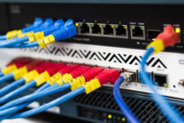 Kabel Network Switch Dan Ethernet Ruang Server — Stok Foto