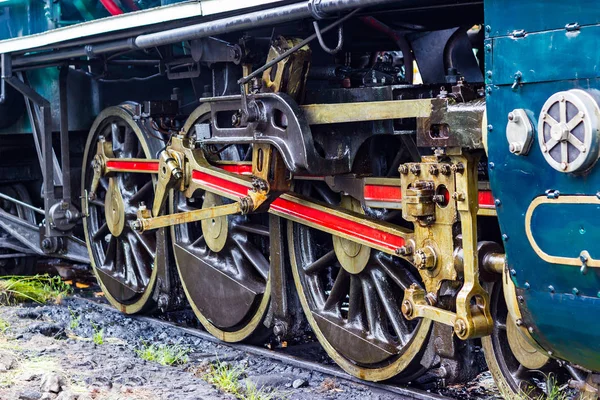 Ruota Del Treno Della Locomotiva Vapore Stazione Ferroviaria Thonburi Thailandia — Foto Stock