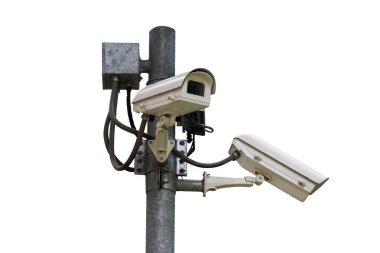 CCTV güvenlik kamera, beyaz arka plan üzerinde izole kapalı devre televizyon 