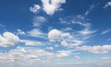 Bulutlu, şeffaf mavi gökyüzü ve atmosferik öğleden sonra.