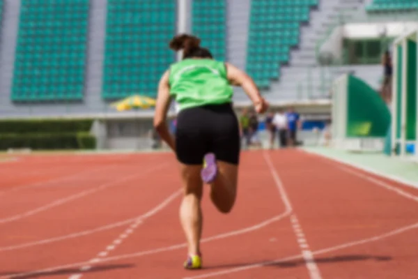 不鮮明な画像 走る練習を選手 バンコク タイのスタジアムで — ストック写真