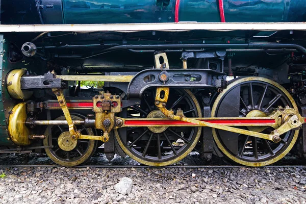 Rueda Del Tren Locomotora Vapor Estación Tren Thonburi Tailandia — Foto de Stock