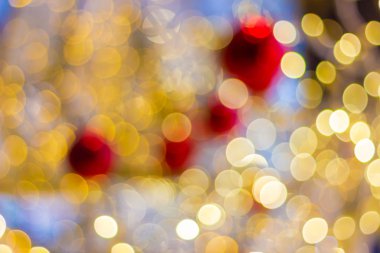 Festivaller, yeni yıl ve bayramlar, yılbaşı süslemeleri için bulanık soyut bokeh arka plan 