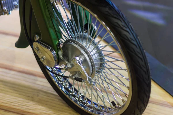 Close Wheel Spokes Brake Disc Motorcycle — Stock Photo, Image