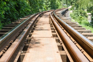 Demiryolu parça uzun bir yol dümdüz, konumu kanchanaburi Tayland vardır..