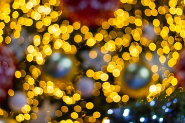 Festivaller, yeni yıl ve bayramlar, yılbaşı süslemeleri için bulanık soyut bokeh arka plan 