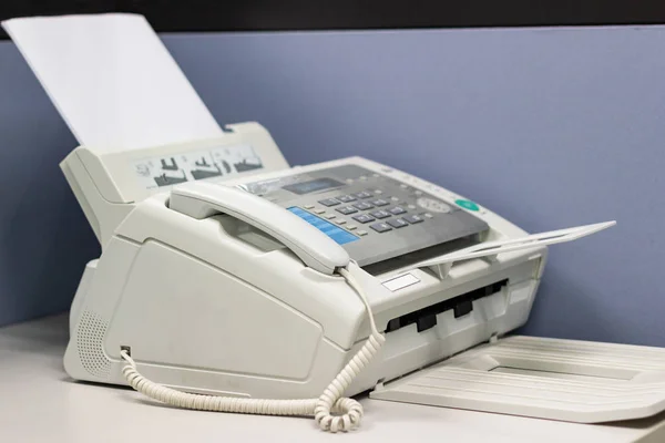 Fax Machine Sending Documents Office Concept Equipment Needed Office — Stock Photo, Image