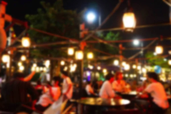 Abstract Blur Image Lots People Enjoy Fun Night Festival Restaurant — Stock Photo, Image
