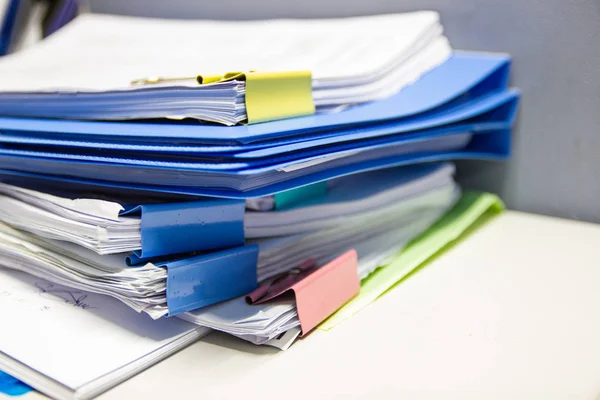 file folder and Stack of business report paper file  with white background.