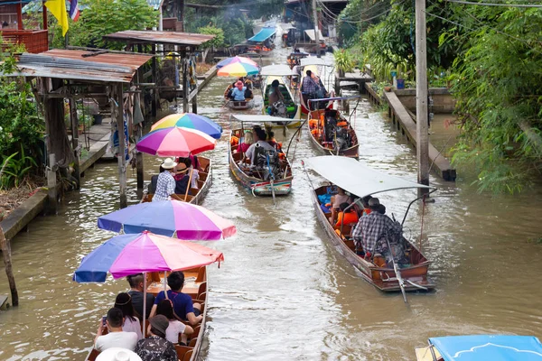 Damnoen Saduak Floating Market Tailandia Agosto 2018 Este Mercado Flotante — Foto de Stock