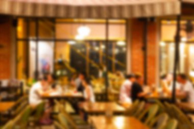 Bulanık görüntü atmosfer Restoran, parti festival ve rahatlatıcı, kavram festival parti tatil