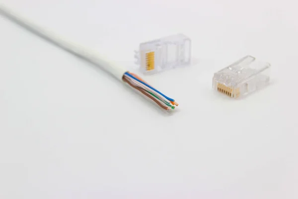 Cat5 Ethernet Network Cable Rj45 Connector Computer Networks — Stock Photo, Image