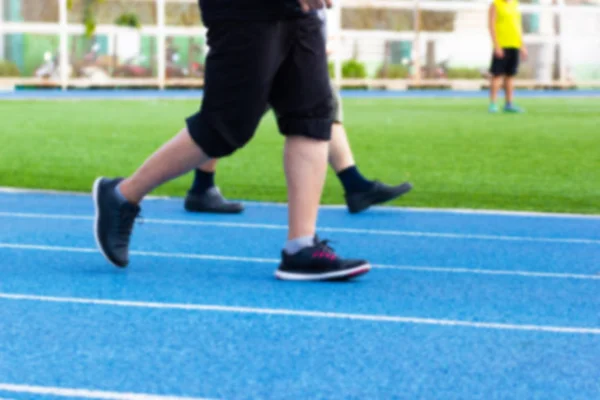 Imagem Desfocada Homens Correndo Pista Corrida Bangkok Tailândia Conceito Jogging — Fotografia de Stock