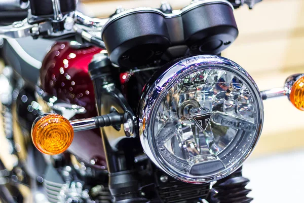 Bangkok Tailandia Diciembre 2017 Detalle Partes Motocicleta Headlight Triumph Tailandia — Foto de Stock