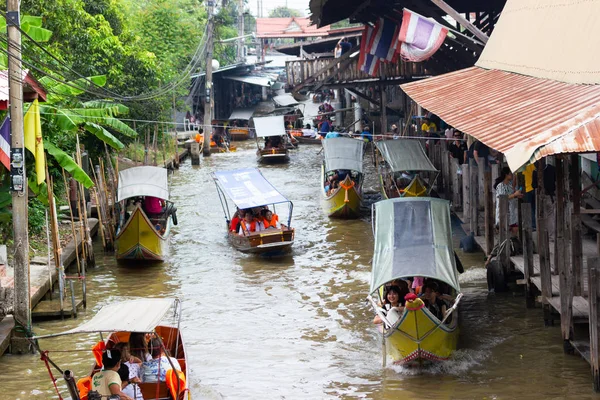 Damnoen Saduak Floating Market Tailandia Agosto 2018 Este Mercado Flotante — Foto de Stock