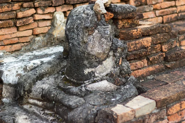 Imagem Buddha Velha Cimento Com Ruínas Antigo Construído História Moderna — Fotografia de Stock