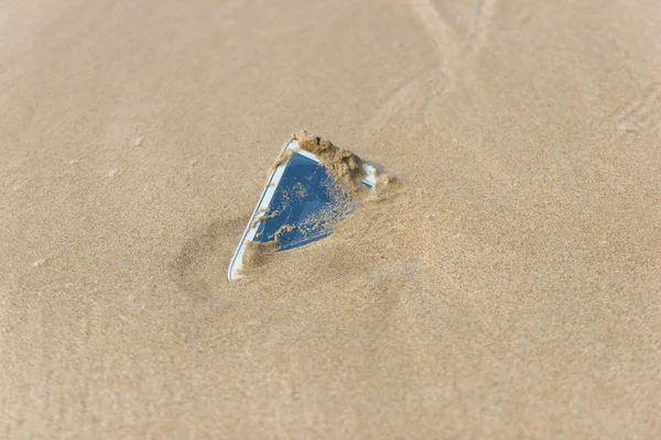 Handy Strand Ins Meer Geschwemmt — Stockfoto