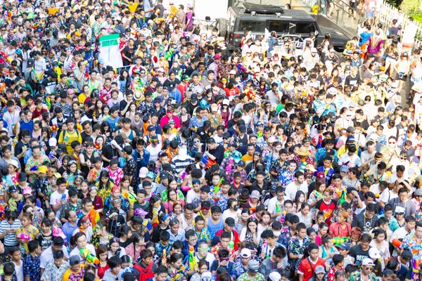 Bangkok Thajsko Dubna 2018 Songkran Festival Slavný Songkran Festival Silom — Stock fotografie